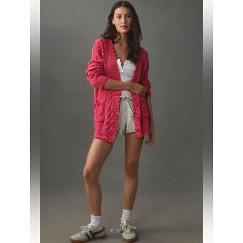 $198 L*SPACE Seeing Double Cardigan Sweater pink XS/S
